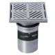 150mm Square Floor Waste Grate & Removable Strainer 304 Stainless 100mm Outlet FW-150BS-304