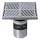 200mm Square Floor Waste Grate & Removable Strainer 316 Stainless 100mm Outlet FW-200BSM-316