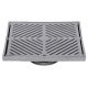 225mm Square Floor Grate Heel Proof 304 Stainless 100mm Outlet FW-225S-304