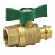 15mm Female X Copper Press Water Ball Valve Butterfly Handle Watermark 1/2