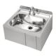Hands Free Knee Operated Timed Flow Wall Basin Stainless With Tempering Valve AB-KNEEHBT-TF