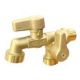15mm Male Dual Outlet Hose Bib Cock Brass 1/4 Turn WaterMark