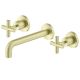 Nero X Plus Brushed Gold Wall Basin or Bath Set 215MM Spout NR201607ABG