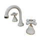Traditions Basin Set Ivory Gold Ceramic Disc Swivel Outlet STC122