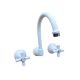Traditions Wall Sink or Bath Set White Chrome Ceramic Disc Swivel Outlet STC302