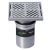 150mm Square Floor Waste Grate & Removable Strainer 316 Stainless 100mm Outlet FW-150BS-316