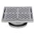 150mm Square Floor Waste Hinged Grate 304 Stainless Steel 100mm Outlet FW-150S-304