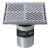 200mm Square Floor Waste Grate & Removable Strainer 304 Stainless 100mm Outlet FW-200BSM-304