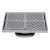200mm Square Floor Waste Hinged Grate 316 Stainless Steel 100mm Outlet FW-200S-316