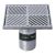 225mm Square Floor Grate Heel Proof & Strainer 316 Stainless 100mm Outlet FW-225BS-316
