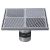 300mm Square Floor Waste Grate & Removable Strainer 304 Stainless 100mm Outlet FW-300BS-304