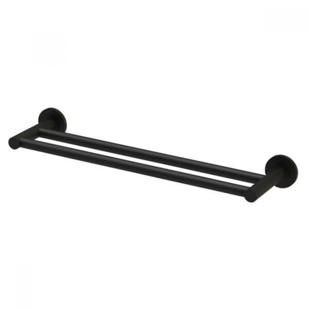 matt black double towel rail