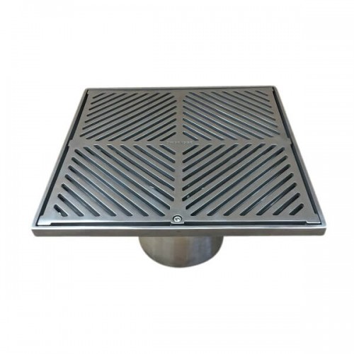150mm Square Floor Waste Grate Removable Strainer 316 Stainless