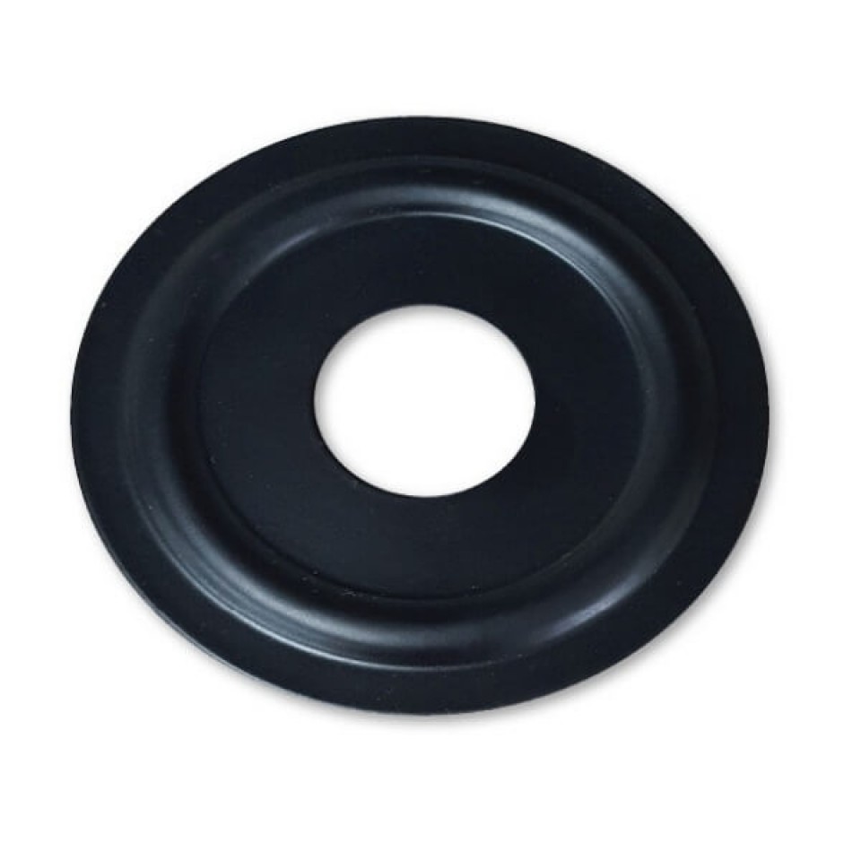 15mm 1/2" BSP Flat Cover Plate Flat Black Metal Round