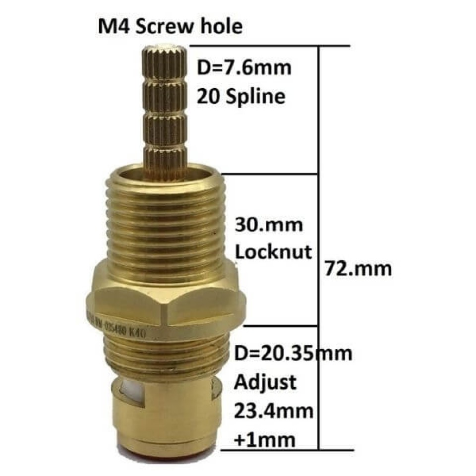 Easytap TZ20584 1/4 Turn Tap Spindles 72mm Clockwise Close 20 Teeth (Pair)