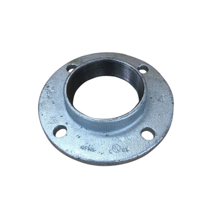 100mm Galvanised Flange Round Drilled