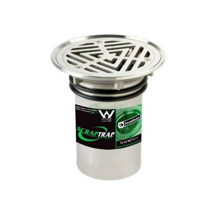 100mm Vinyl Floor Waste With Strainer Basket Stainless Steel 304 FW-100VRBT