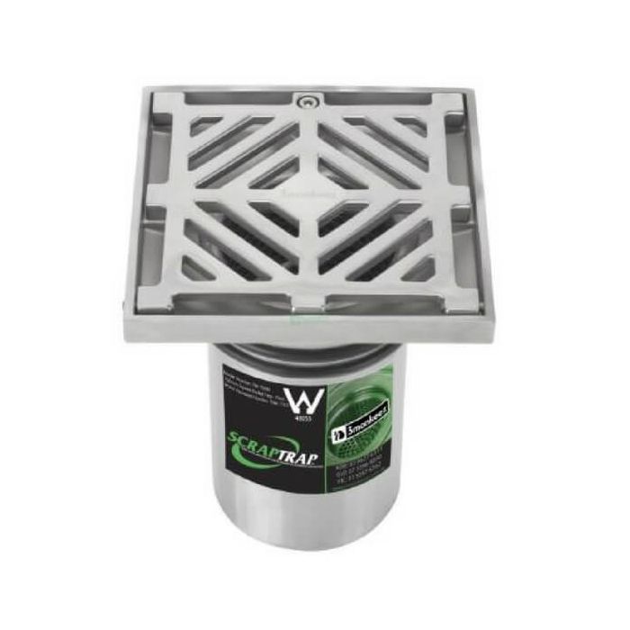 150mm Square Floor Waste With Bucket Trap Stainless Steel 304 FW-150BS