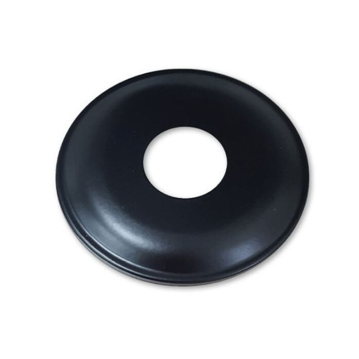 15mm 1/2" BSP X 10mm Rise Cover Plate Matt Black Metal Round