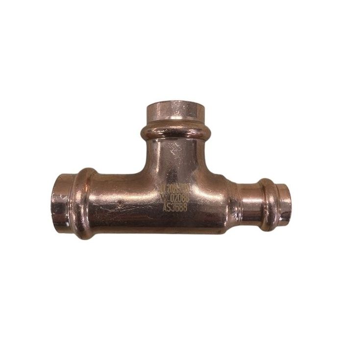 20mm X 20mm Ctr X 15mm 1/2" Reducing Tee Water Copper Press