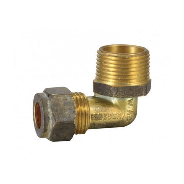 20mm Male BSP X 15C 1/2" Copper Olive Elbow Compression 
