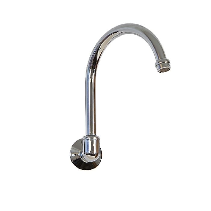 225mm Economy Wall Swivel Tap Outlet Goose Neck Chrome 