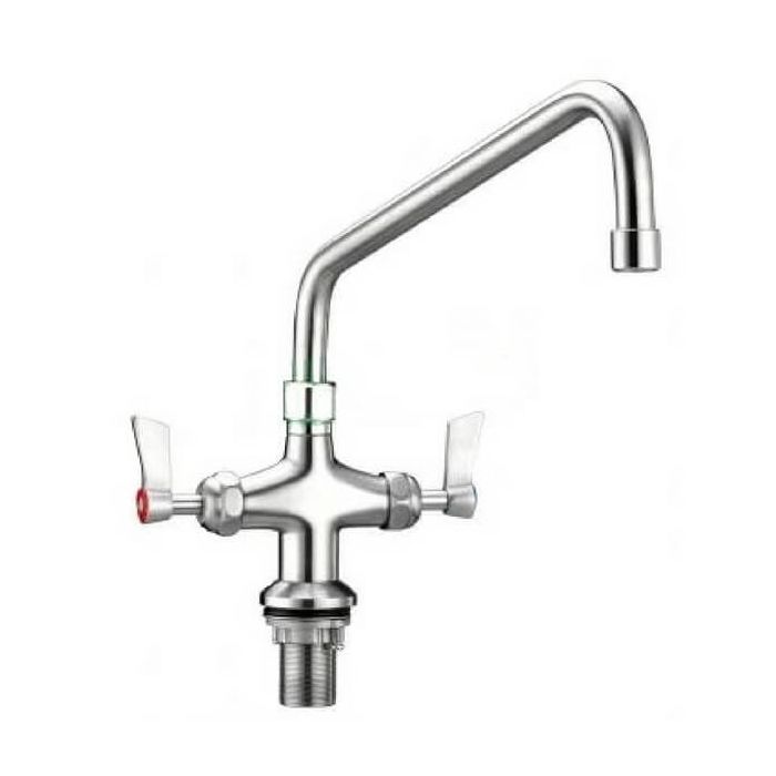 Guardian Dual Hob Mount Tap With 12" Standard Swivel Spout Stainless T3MDH12