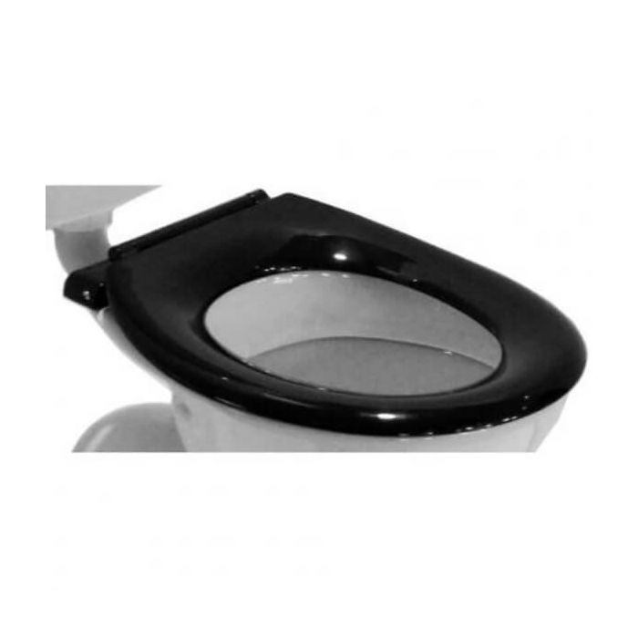 Caroma Caravelle Black Single Flap Commercial Toilet Seat Stainless Blind Fix Hinge 254017B