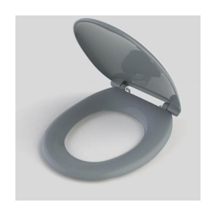 Caroma Caravelle Care Toilet Seat Anthracite Grey Double Flap Blind Fix Hinge 254008AG 
