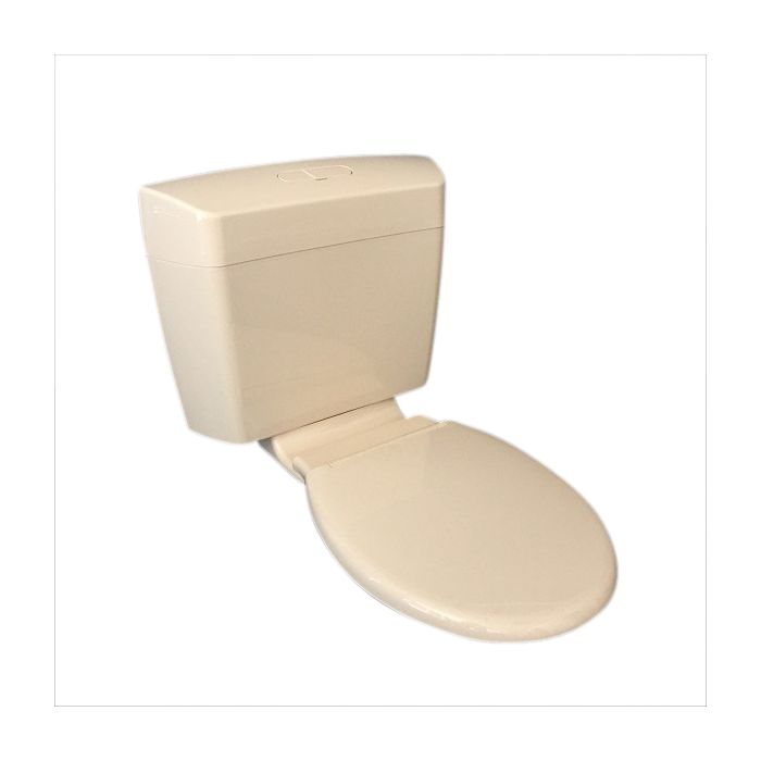 Caroma Uniset II Ivory Dual Flush Connector Toilet Cistern & Seat 6/3 Litre 247001I