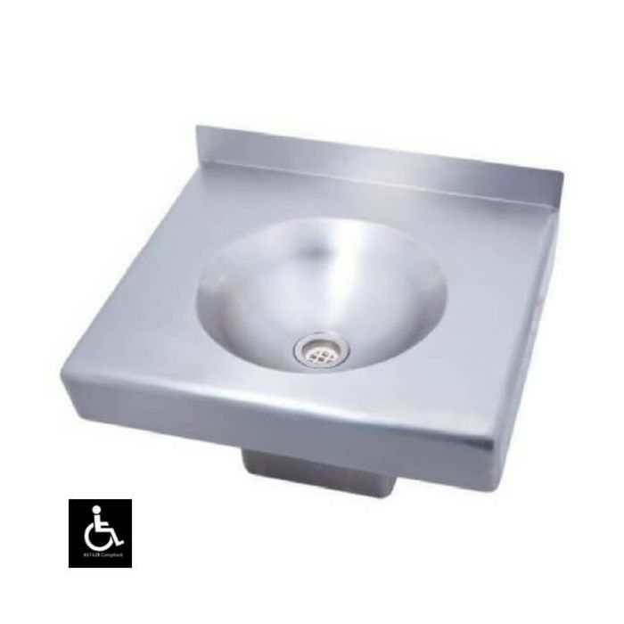 Disabled Care Wall Hand Basin Square 500 Stainless Steel HBD-S 