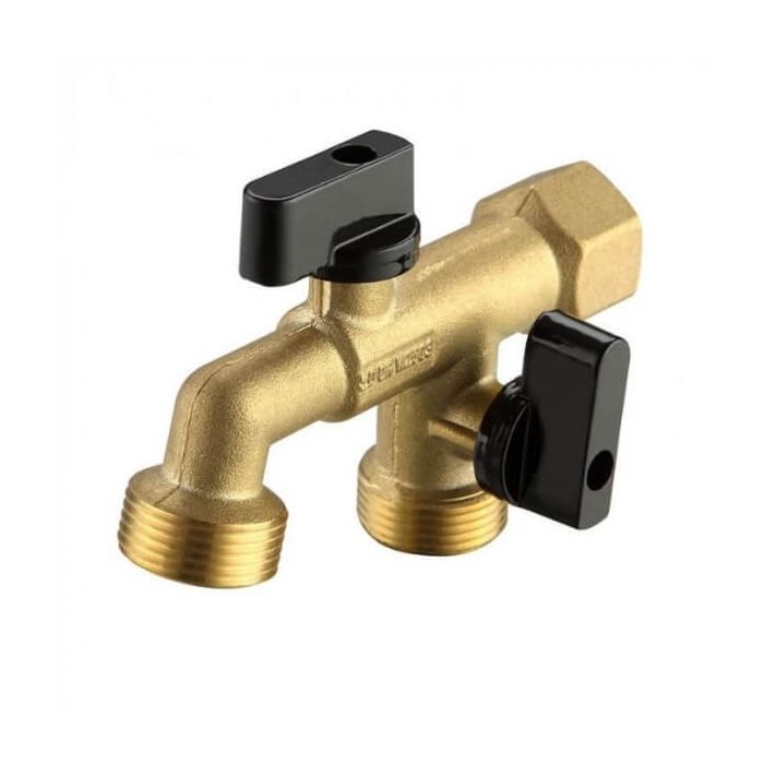 15mm 1/2" Female Dual Hose Bib 1/4 Turn Brass  
