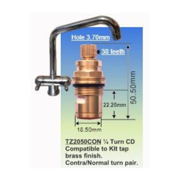 Easytap TZ2050CON 1/4 Turn Twin Handle Mixer Spindles Lever Contra 