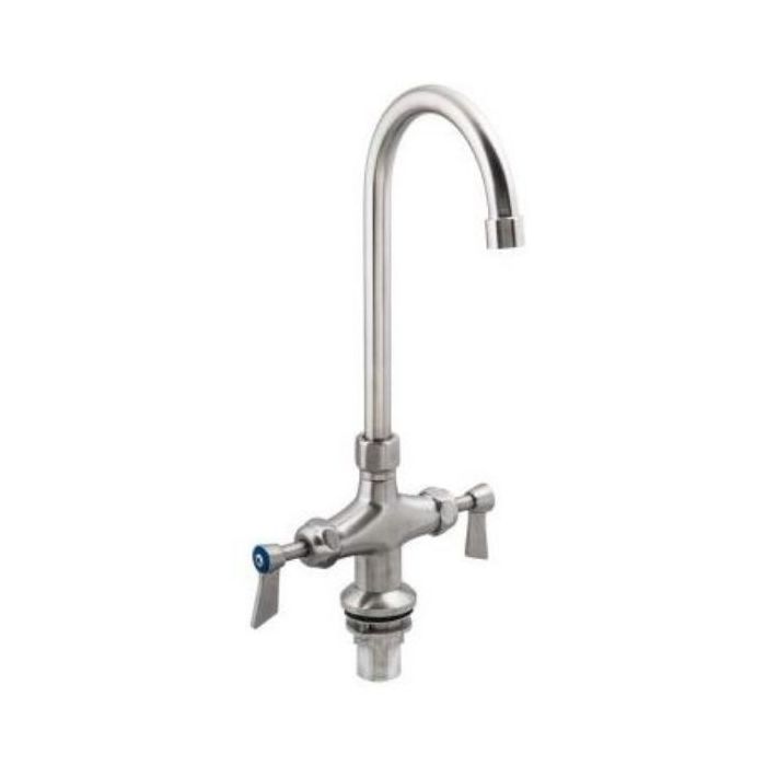 Guardian Dual Hob Mount Tap With 12" Gooseneck Spout Stainless T-3MDHG12