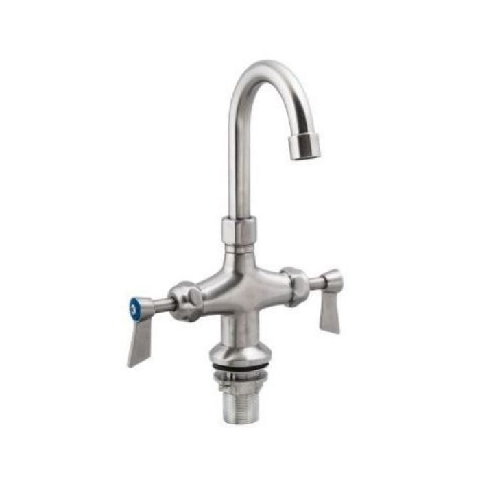 Guardian Dual Hob Mount Tap With 7" Gooseneck Spout Stainless T-3MDHG07