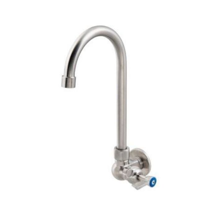 Guardian Single Wall Mount Tap With 12" Gooseneck Spout Stainless T-3MSWG12