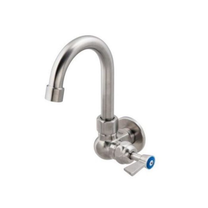 Guardian Single Wall Mount Tap With 7" Gooseneck Spout Stainless T-3MSWG07