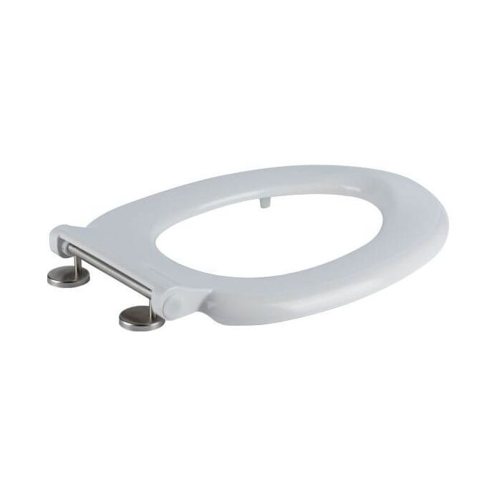 Haron Melrose White Toilet Seat With Locking Buffers Top & Bottom Fix Hinges TS-775 