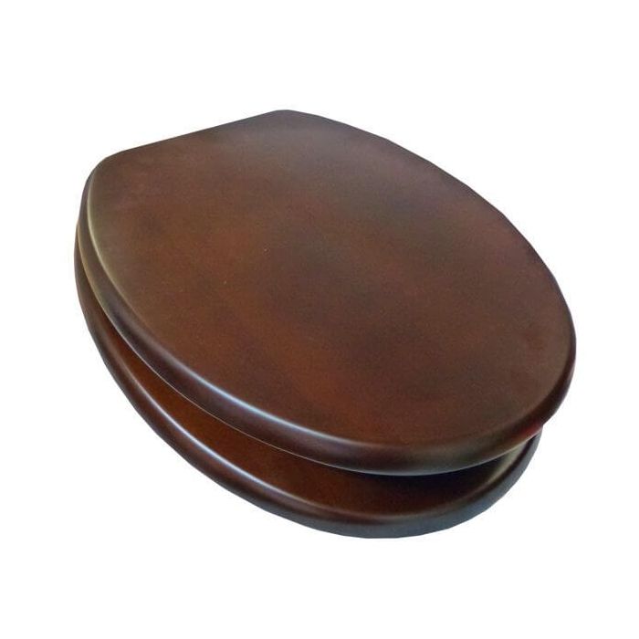 Haron TS-8800CP Mahogany Veneer Timber Toilet Seat Slow Close With Bottom Fix Hinges 