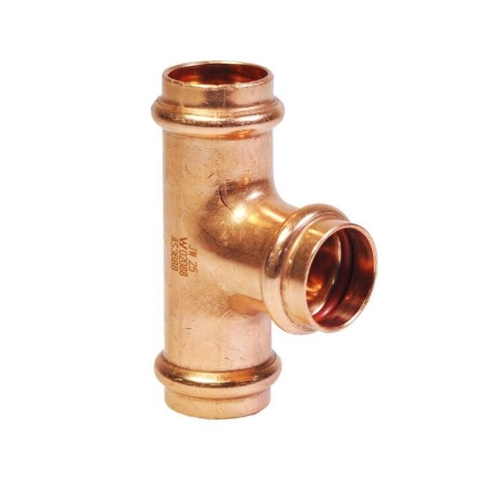 25mm Tee Equal Solar High Temp Water Copper Press 