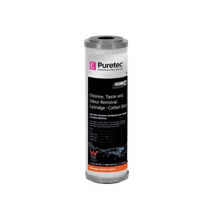 Puretec CB101 Carbon Block Water Filter Cartridge 2.5" x 10" 10 Micron