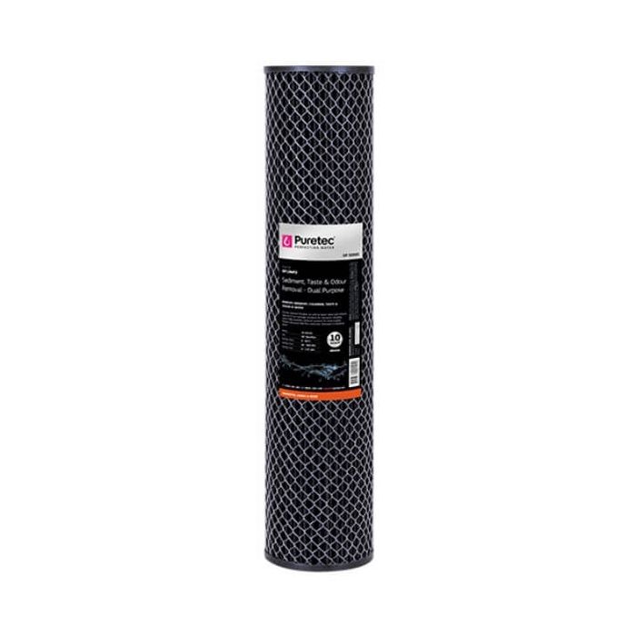 Puretec DP10MP2 10 Micron Dual Purpose Carbon Water Filter Cartridge 4.5" x 20" 