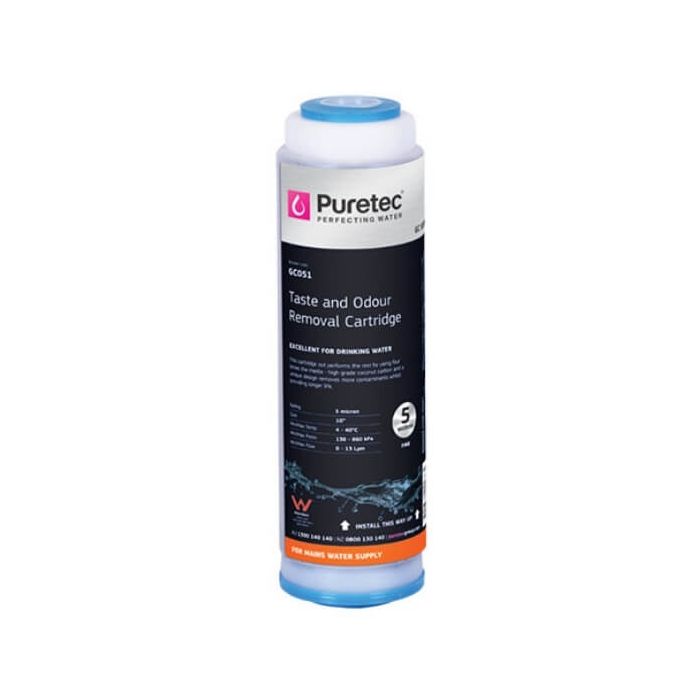 Puretec GC051 5 Micron Granular Carbon Water Filter Cartridge 2.5" x 10"