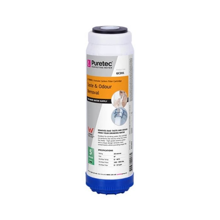 Puretec GC201H 20 Micron Granular Carbon Water Filter Cartridge 2.5" x 10" 