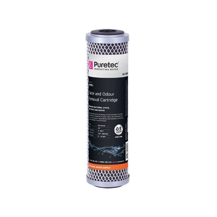 Puretec MC951 Moulded Carbon 0.5 Micron Water Filter Cartridge 2.5" x 10"  