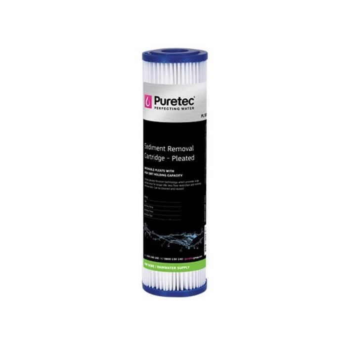 Puretec PL101 Pleated Sediment Water Filter Cartridge 2.5" x 10" 10 Micron