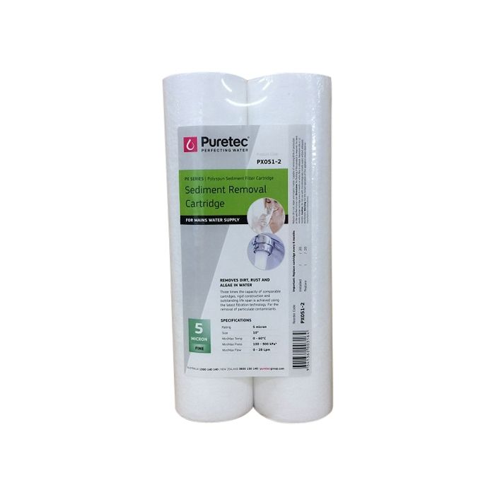Puretec PX051-2 Polyspun Sediment Water Filter Cartridge 2.5" x 10" 5 Micron