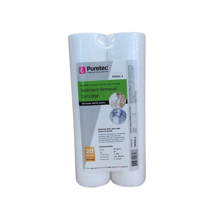 Puretec PX201-2 Polyspun Sediment Water Filter Cartridge 2.5" x 10" 20 Micron