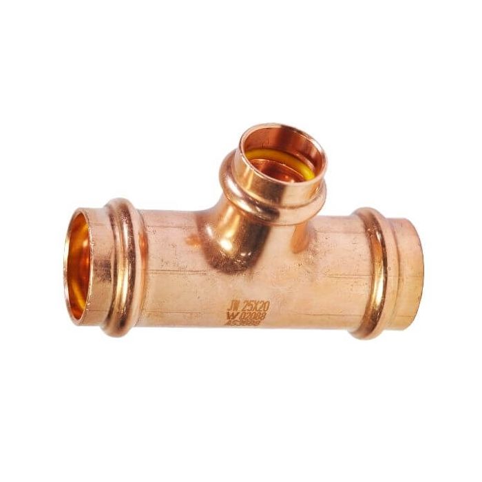 20mm X 15mm 1/2" Reducing Tee Gas Copper Press