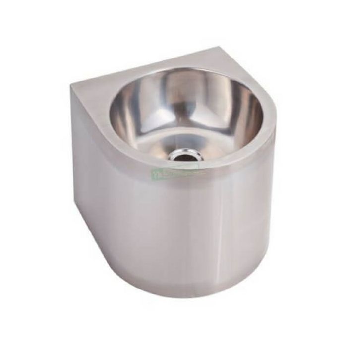 Round Wall Hand Basin 365mm With Shroud Stainless Steel HBRS 